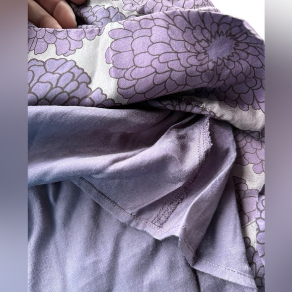 Anthropologie Lit Purple Ruffle 100% Silk Lace Dress Size 10 Lined Floral - Picture 8 of 9